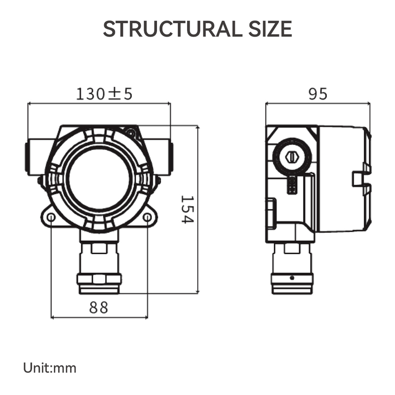 Industrial Gas Detector - ATEX & SIL2 Certified High-Precision 4-20mA/RS485 IP66 Waterproof for Hazardous Areas